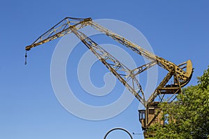 Old port cranes in the financial district of Puerto Madero in Buenos Aires, Argentina