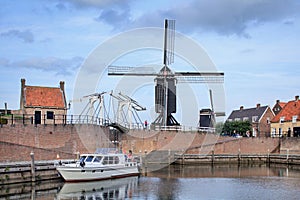 Old Port of Fortified town Heusden, Brabant, Netherlands