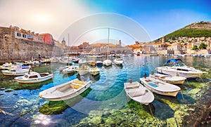 Old port of the historic town Dubrovnik