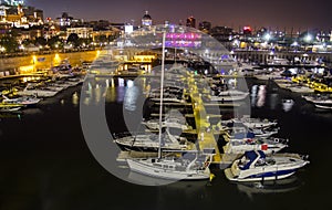 Old Port in Montreal at night