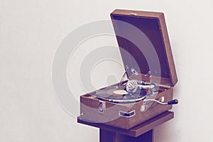 Old portable gramophone