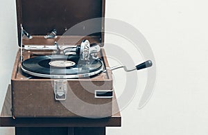 Old portable gramophone