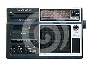 Old portable radio cassette player