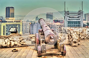 Old Portuguese cannon in Guia Fortress - Macau, China photo