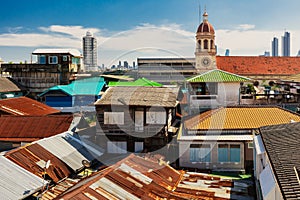 Old Portuguese church and houses in bangkok