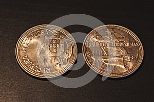 Old Portuguese coins & x22;Escudos& x22; photo