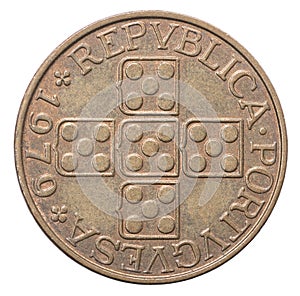 Old Portuguese escudo coin photo