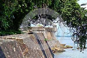 Old Portuguese fortress from the colonial era, installed in Morro Sao Paulo near Salvador.