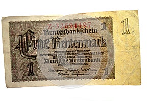 Old Post WW1 German Money called Rentenmark