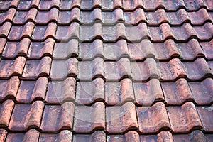 Old potsherd roof texture photo