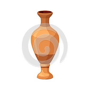 Old pottery, antique vase. Ancient Greek vessel, earthenware. Vintage clay pot. Historical Roman crockery, stoneware