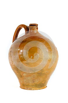 Old pottery jug for wine