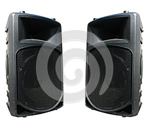 Old powerful stage concerto audio speakers photo
