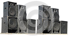 Old powerful stage concerto audio speakers photo