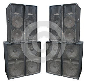 Old powerful stage concerto audio speakers