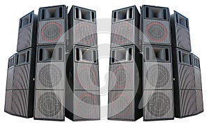 Old powerful stage concerto audio speakers photo