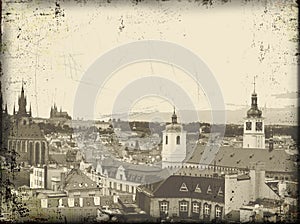 Old prague vintage postcard