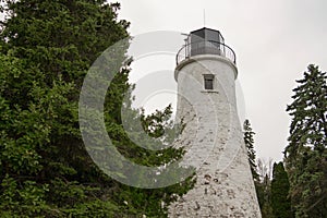 Old Presque Isle Lighthouse In Michigan photo