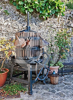 Old press for wine