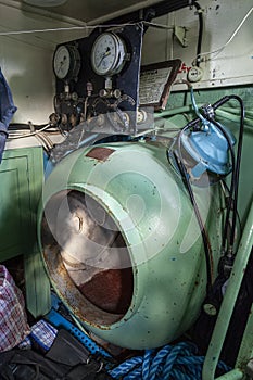 old pressure chamber to stabilize the pressure on board the boat photo