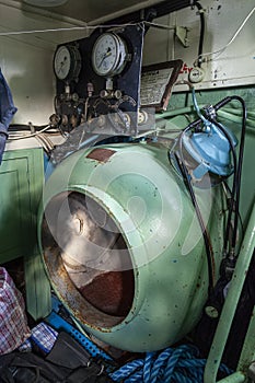 old pressure chamber to stabilize the pressure on board the boat