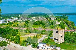 Old prison at Rummu quarry in Estonia