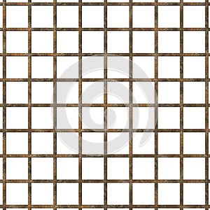 Old prison rusty bars cell lock dark background isolated 3d illustration