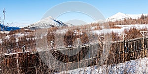 Old prison wooden fence