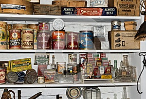 Old products in museum in Chloride New Mexico