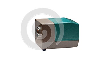 Old projector isolated on white background