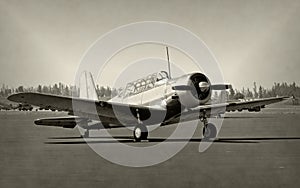 Old propeller airplane