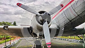 Old propeller of a retired airplane