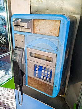 Old public telephone booth