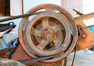 Old pulley and belt