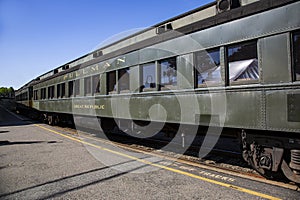 Old Pullman Parlor Car on Railroad Tracks photo