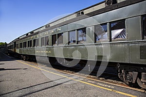 Old Pullman Parlor Car on Railroad Tracks photo