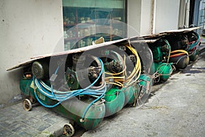 Old pump compressor outside