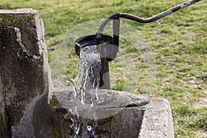 Old pump used to extract water from the field in Turkey.