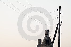 Old pylons and chimneys