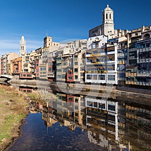 Old Quarter of Girona from the Onyar River