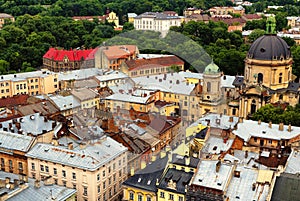 Old quarters of Lviv city in western Ukraine