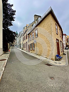 Old Quebec City with its beautiful colonial architecture paved with cobblestone streets