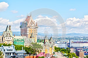 Old Quebec City Skyline With Frontenac and St Lawrence River