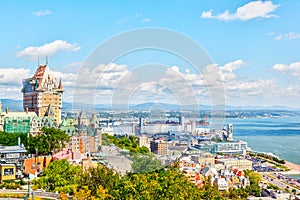 Old Quebec City Skyline With Frontenac and St Lawrence River