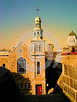 the old quebec view of church, canada.