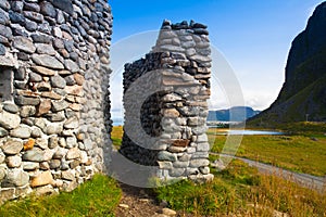 Old radar station on the beach in Eggum, Norway