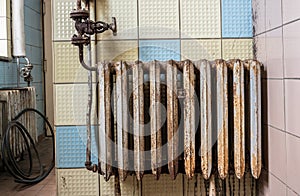 Old radiator in the room