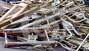 Old radiators and water pipes,