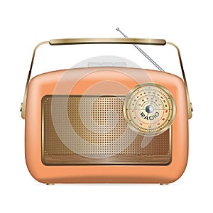 Old radio icon, realistic style