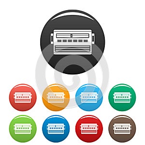 Old radio icons set color